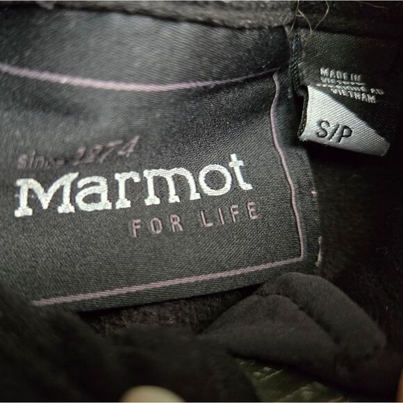 Marmot Furlong Jacket black with brown faux fur winter small - Picture 3 of 10